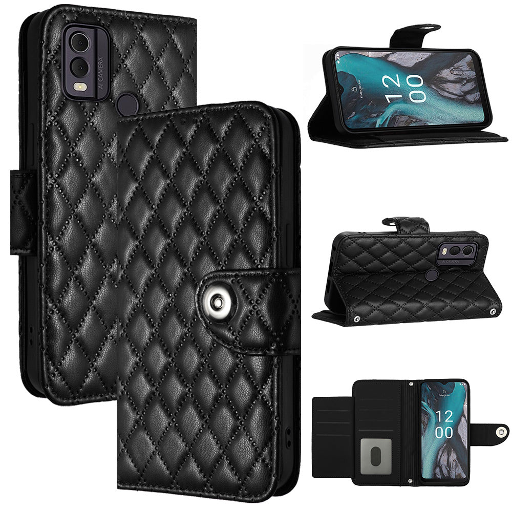 YB Imprinting Series-8 for Nokia C22 Leather Case with Hand Strap Wallet 7 Card Slots Cover YB Imprinting Series-8 for Nokia C22 Leather Case with Hand Strap Wallet 7 Card Slots Cover